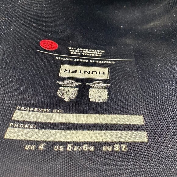 Hunter Navy Matte Waterproof Adjustable Outdoor Pull On Wellie Tall 6 Rain Boot - Picture 5 of 8